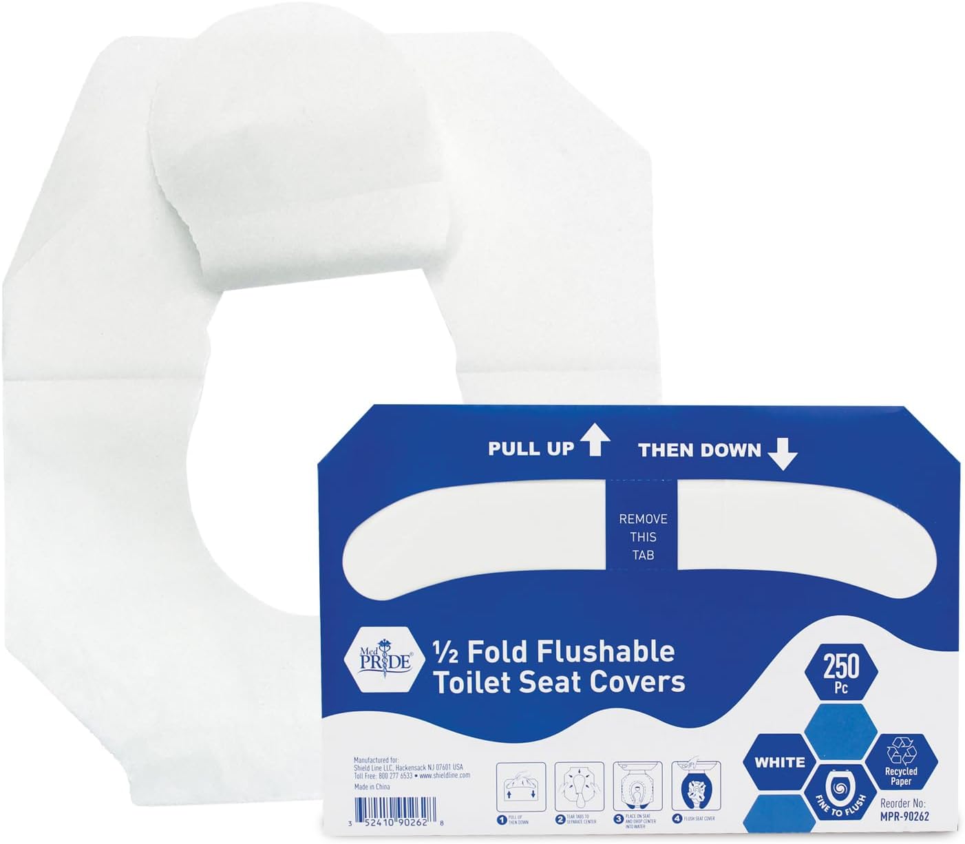 MED PRIDE Eco-Friendly Bathroom Protector Sheets - Septic Safe-Disposable Toilet Seat Covers [Pack