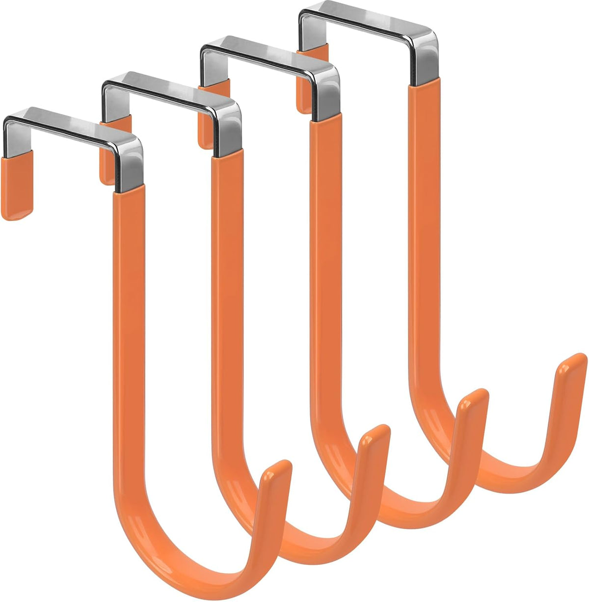 FYY Over The Door Hooks, 4 Pack Door Hangers Hooks with Rubber Prevent Scratches Heavy Duty