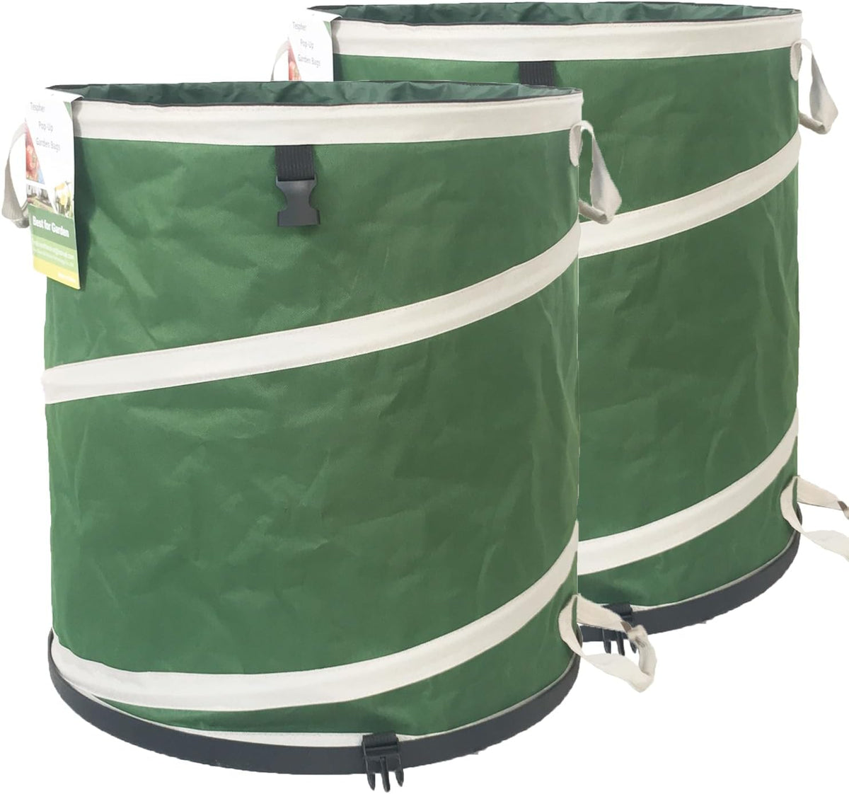 2-Pack 24 Gallon Collapsible Trash Can (19x21 in) Solid Bottom for Pop-Up Trash Can,Recycling