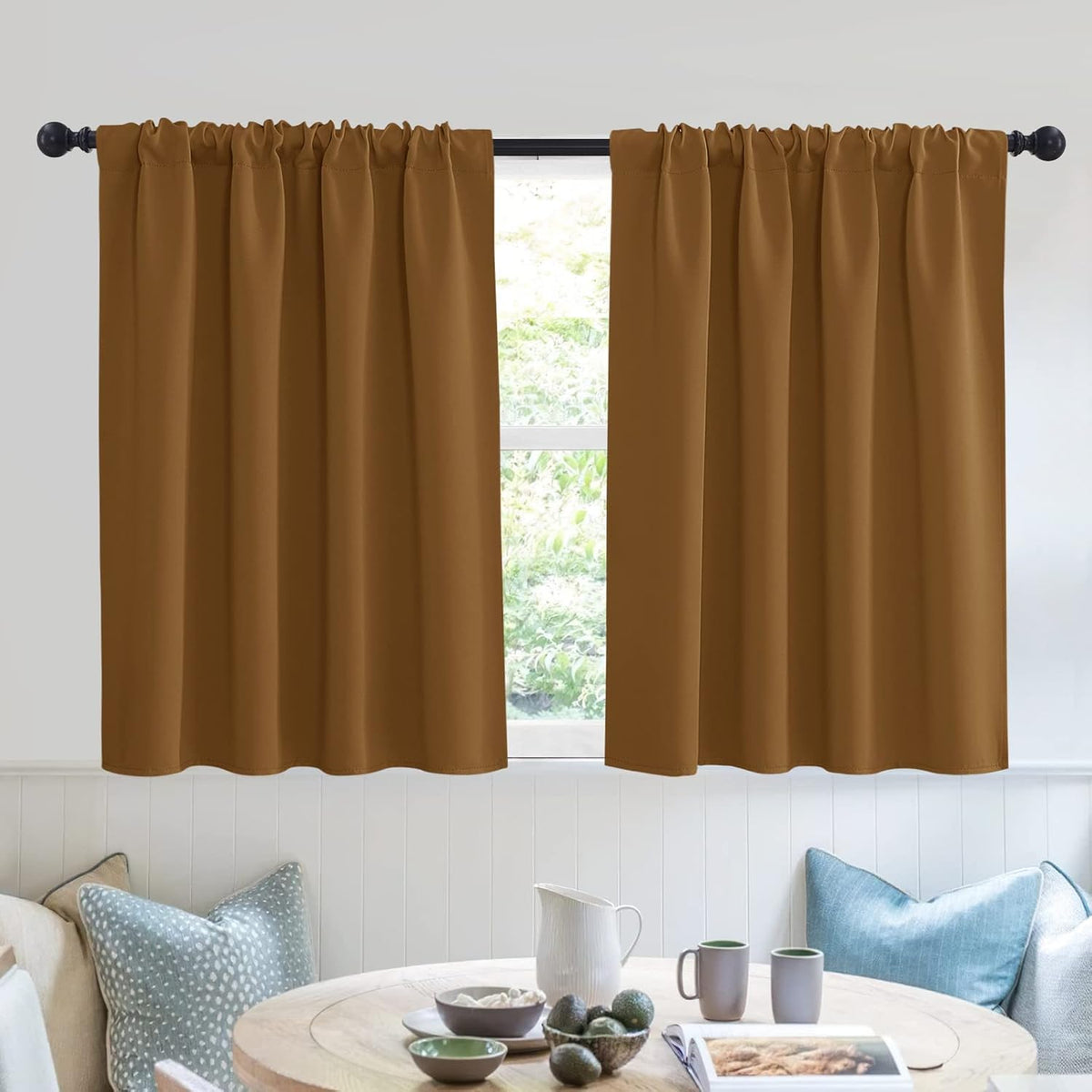 RYB HOME Small Curtains Blackout - Privacy Energy Efficiency Mini Curtains for Kids Bedroom RV