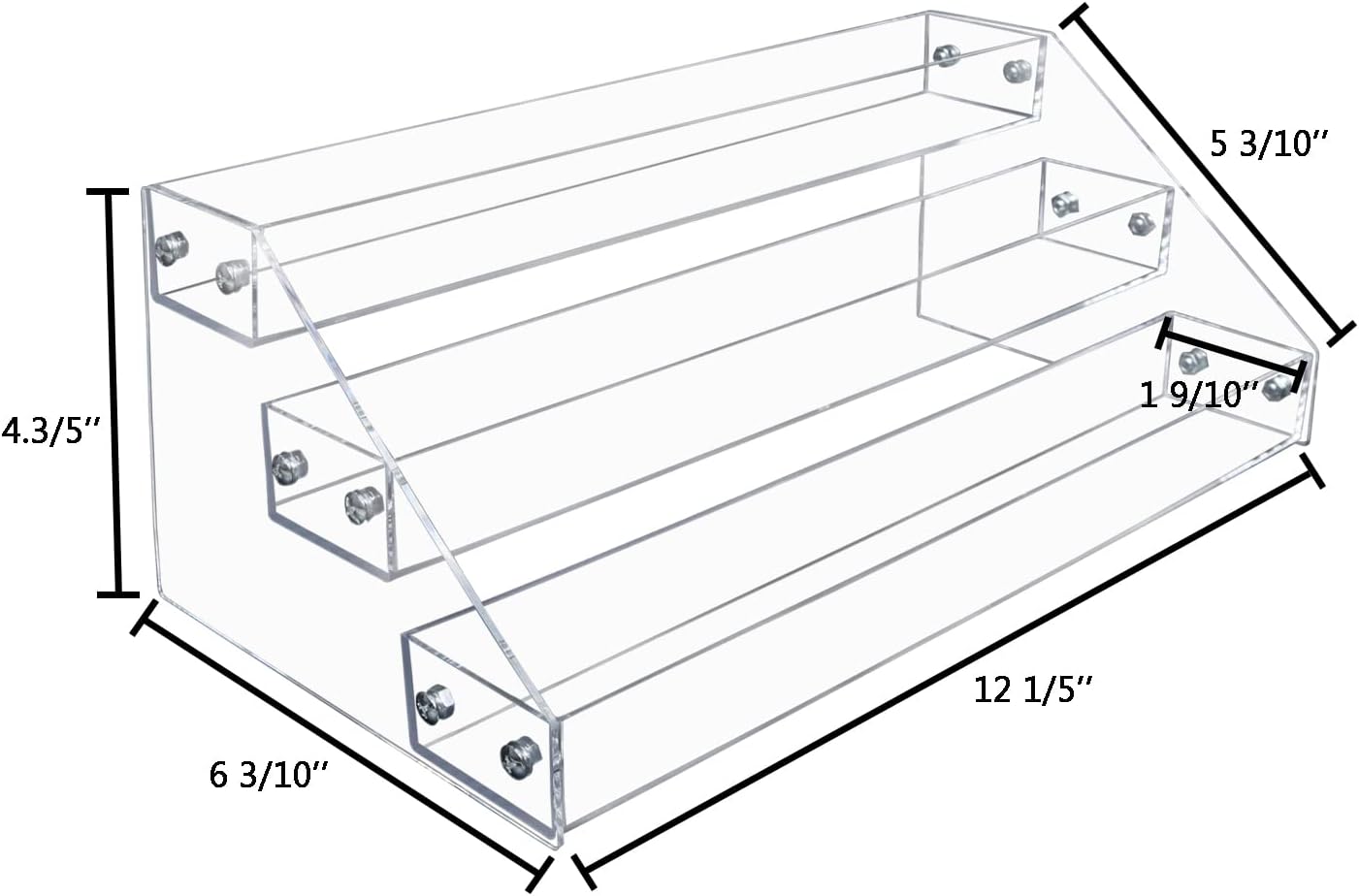 PMMASTO Tiered Spice Rack, Seasoning Organizer, Clear Acrylic Vertical Shelves Can Organizer for