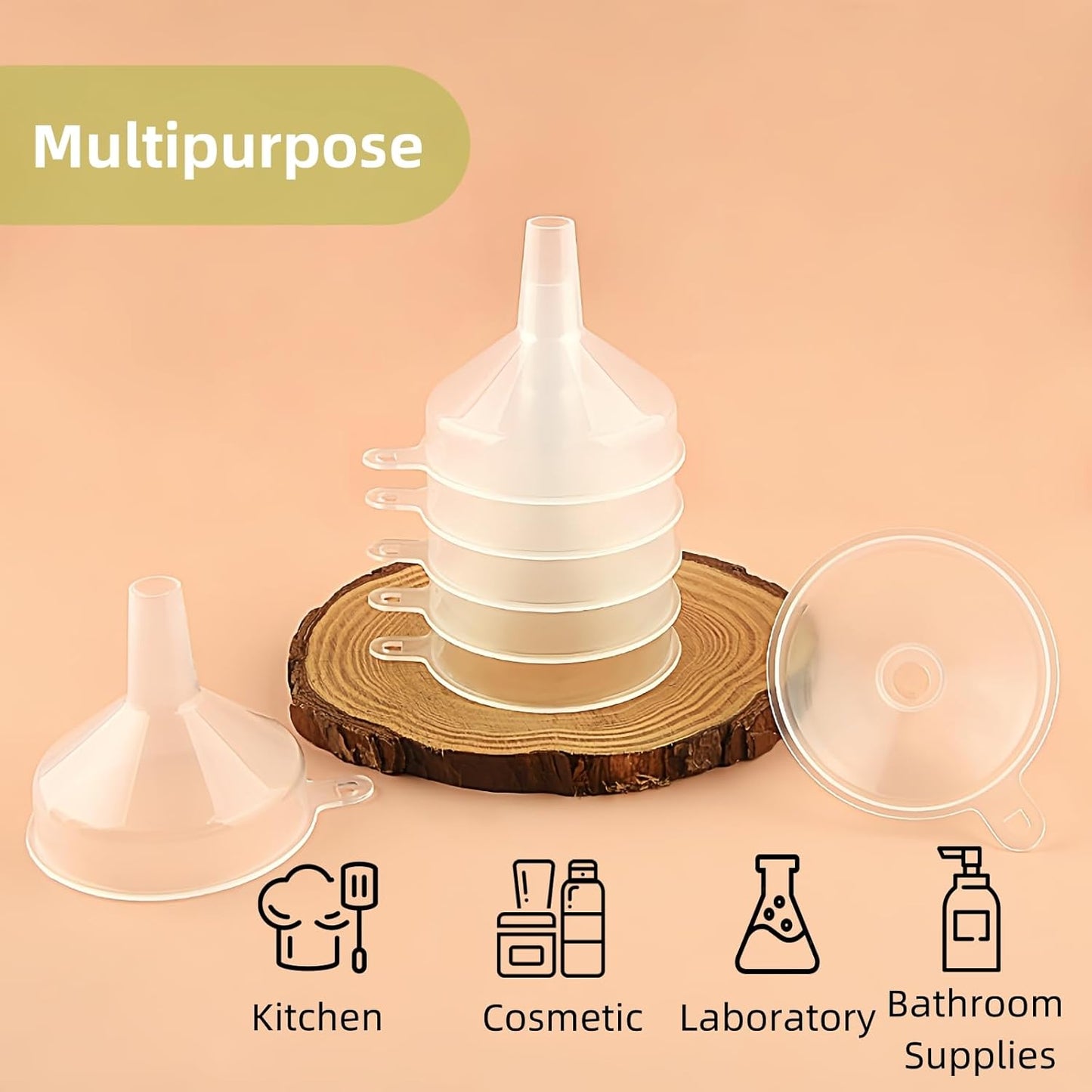 Small Funnels 4 Pack Food Grade Funnel Easily Transfer Liquids Granules Powders Funnels for Kitchen