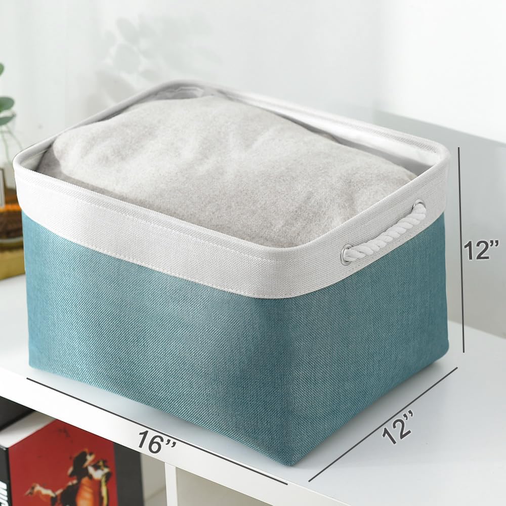 TheWarmHome Organization and Storage basket for Organizing - 3 Pack 16x12x12 inch Cube Storage Bin
