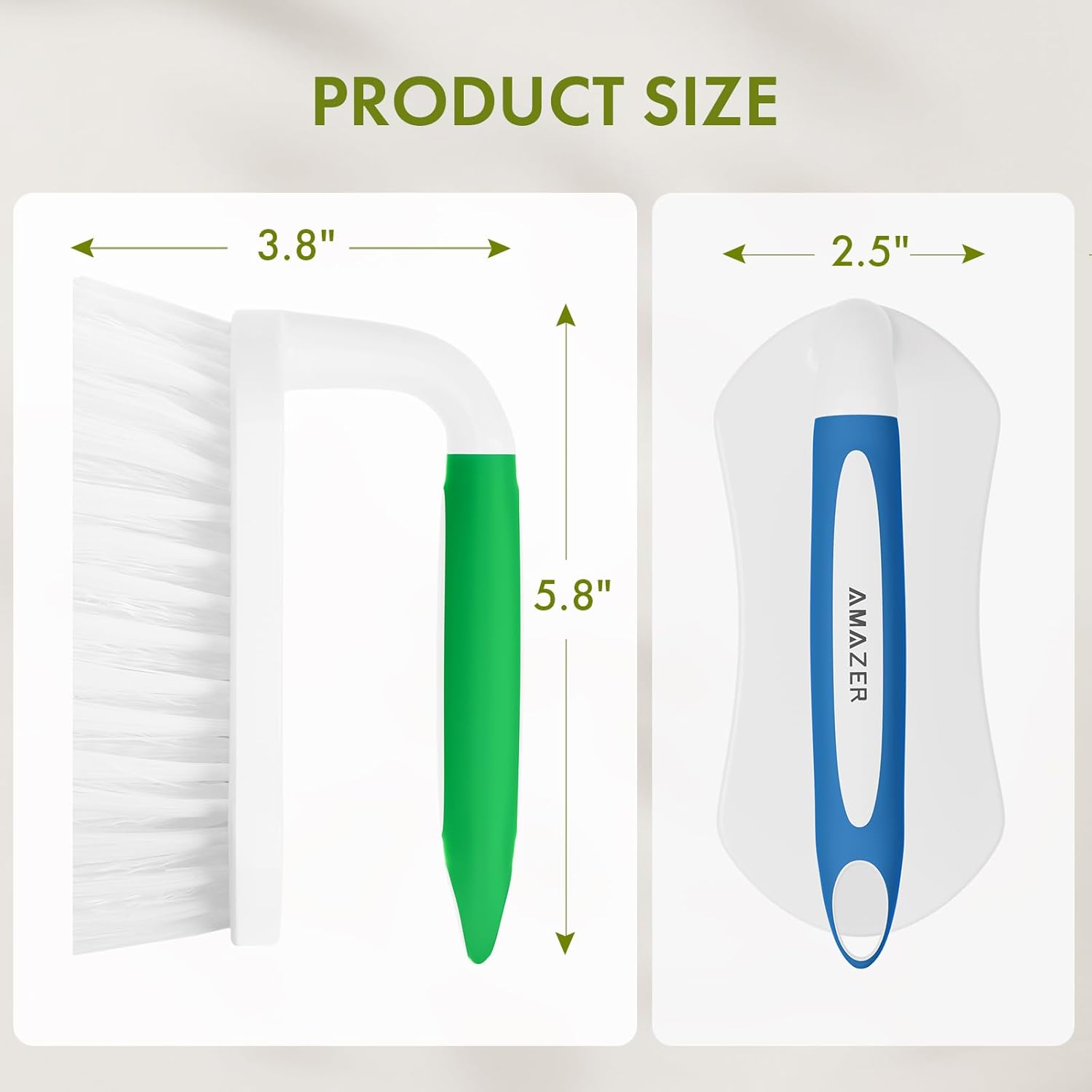Amazer Scrub Brush for Cleaning Comfort Grip Shower Scrubber Flexible Stiff Bristles with Handle