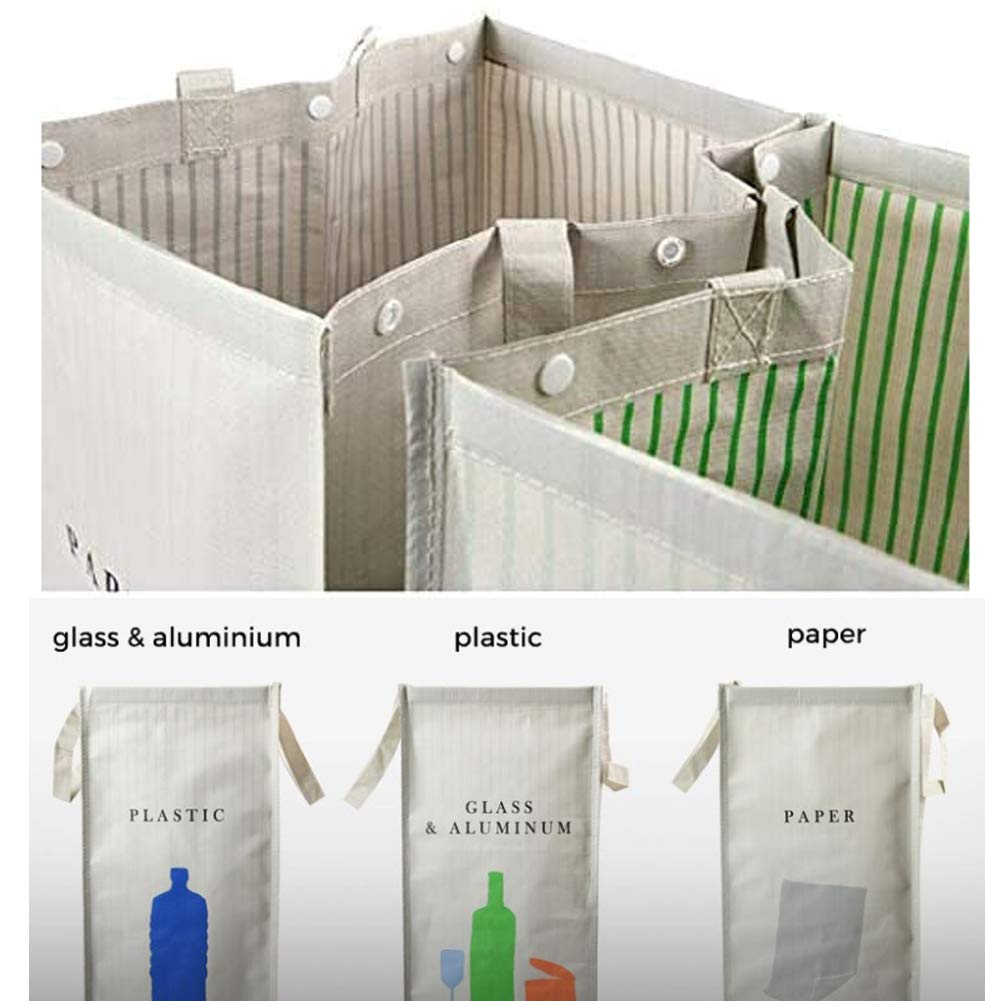 216 Separate Recycling Waste Bin Bags for Kitchen Home Recycle Garbage Trash Sorting Bins Organizer