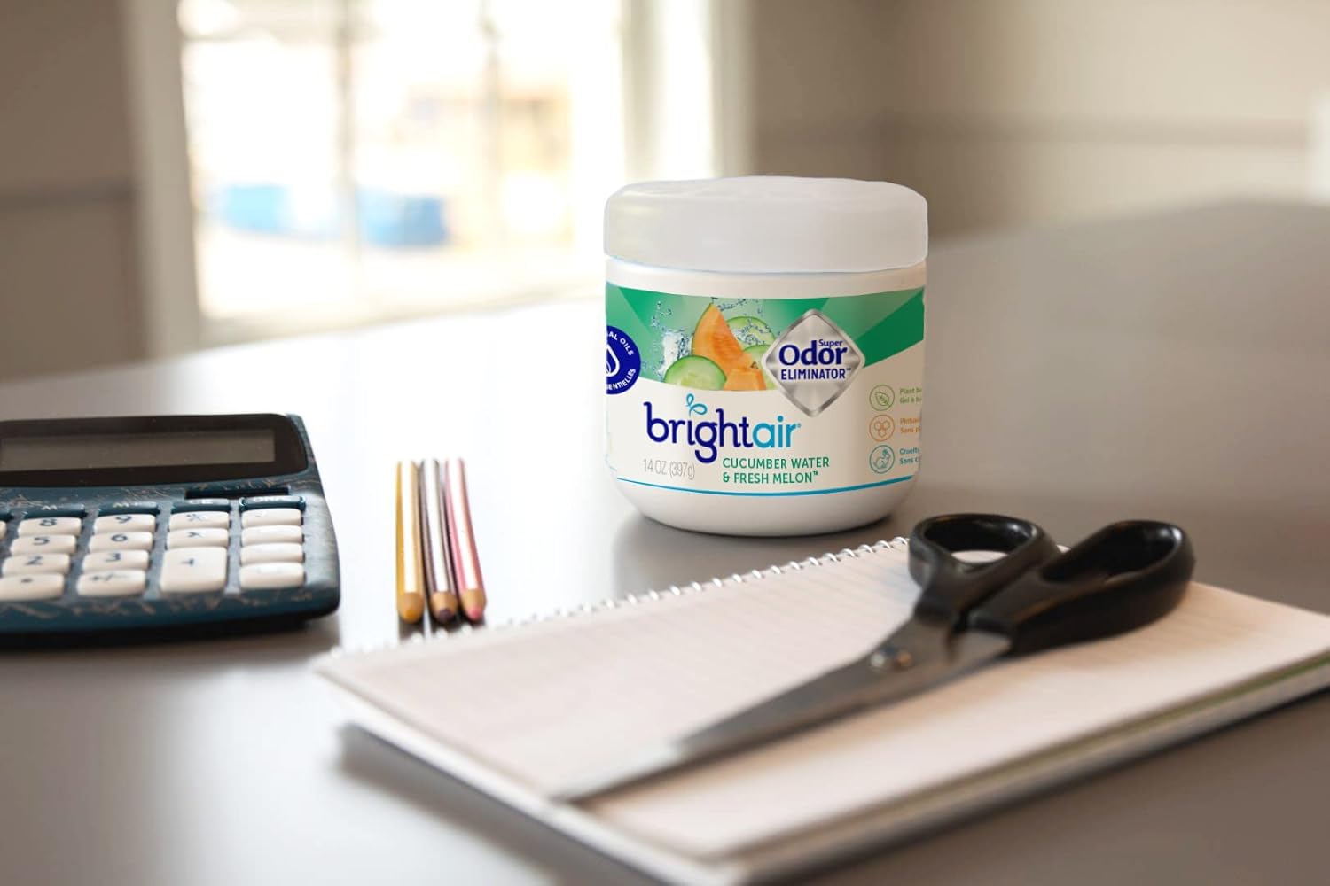 Bright Air 14 oz. Super Odor Eliminator, For Medium-Size Spaces, Cucumber Water & Fresh Melon