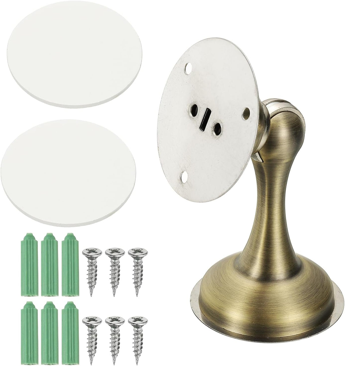 uxcell Magnetic Door Stopper, Stainless Steel Heavy Duty Door Holder, No Drilling Doors Knob Wall