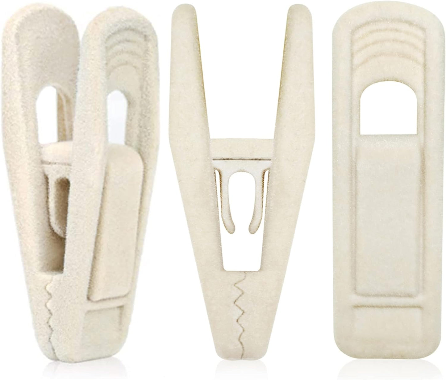 Beige Velvet Hanger Clips (60-Pack), Non-Slip Velvet Clip Work Perfectly for Ivory/Beige Velvet