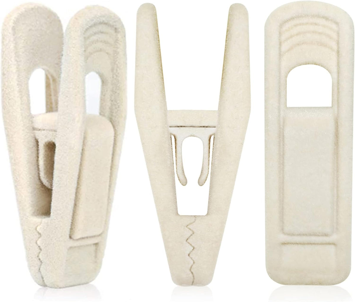 Velvet Hanger Clips for Velvet Hangers - 20 PCS Beige Non-Slip Velvet Clip for Skirt Hanger, Strong
