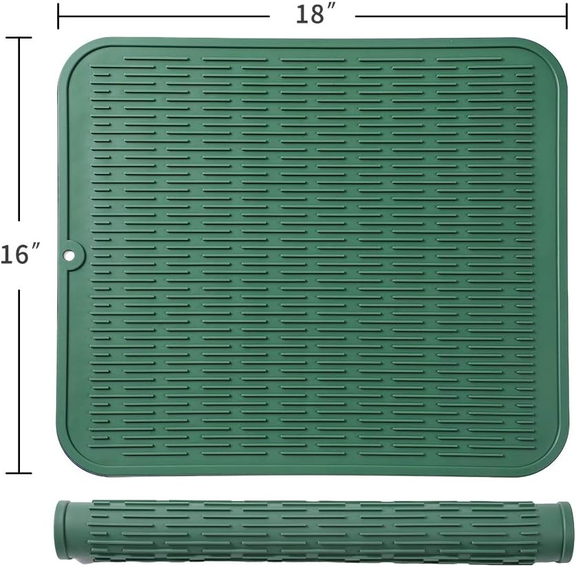 Silicone Dish Drying Mat for Multiple Usage,Easy clean,Eco-friendly,Heat-resistant Silicone Mat for