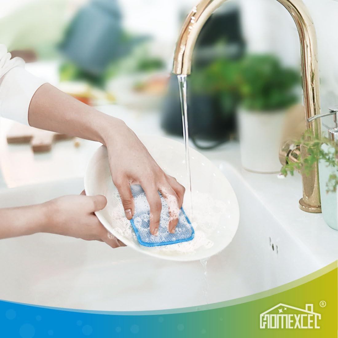 HOMEXCEL 12 Pack Scrub & Wipe Cloths, Scrub Sponges with Non-Scratch Wire Dishwashing Rag for