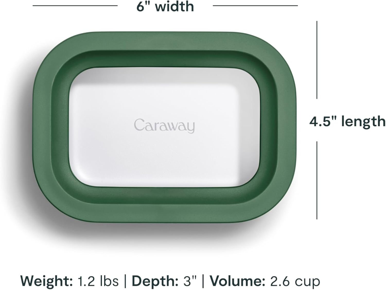 Caraway 2pc Glass Food Storage Set - 2.6 Cup Food Containers (2) - Non-Toxic Ceramic-Coated Glass