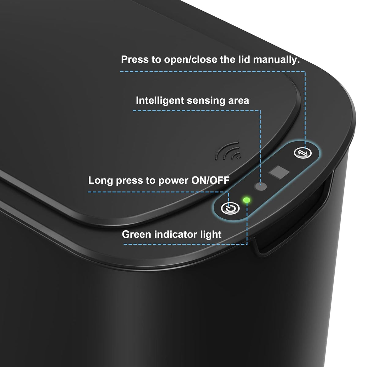 Cesun Motion Sensor Trash Can, 5 Gallon Automatic Bathroom Garbage Can with Lid, Touchless Smart