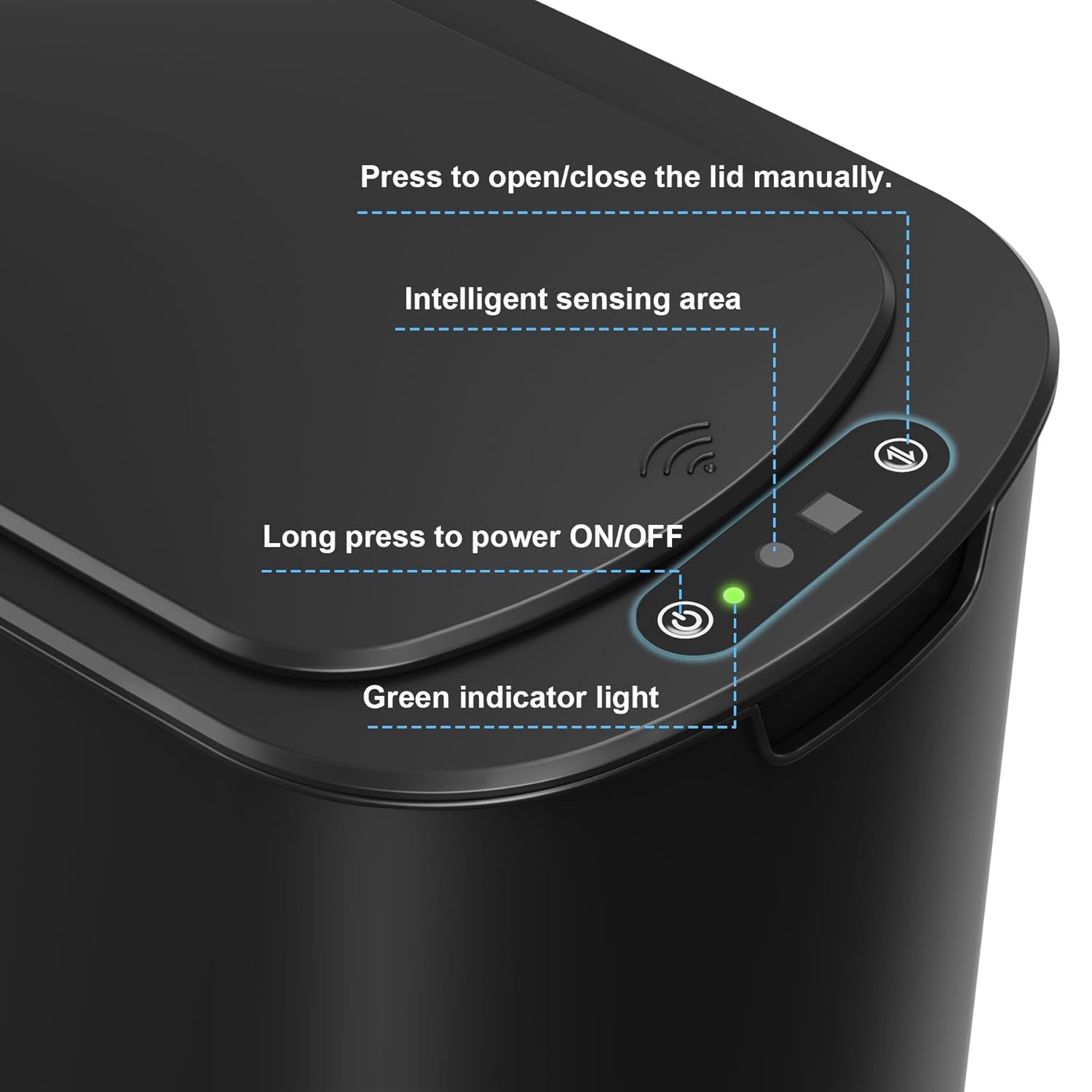 Cesun Motion Sensor Trash Can, 5 Gallon Automatic Bathroom Garbage Can with Lid, Touchless Smart