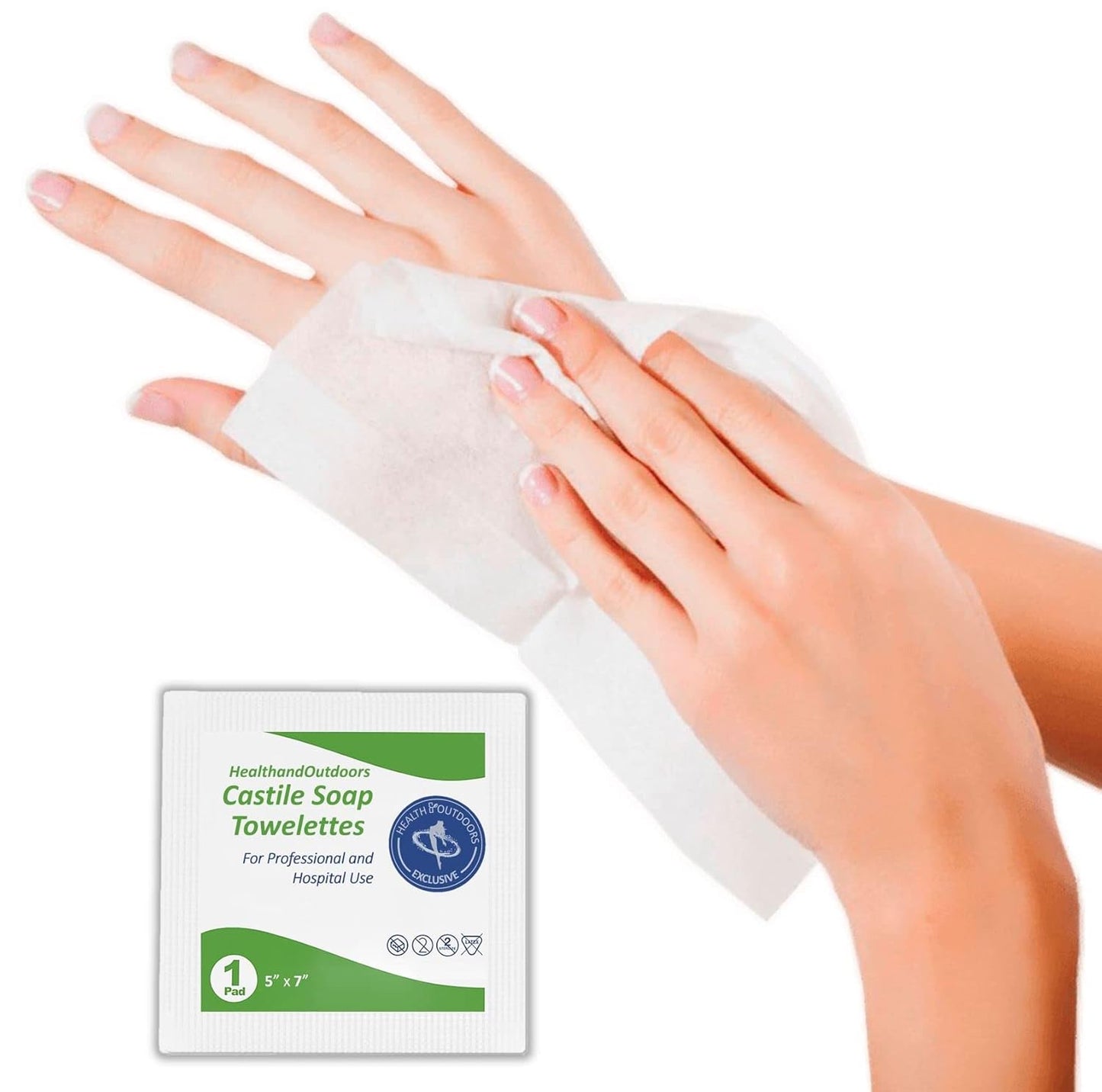 HAO Castile Soap Cleansing Towelettes 125 Count Refreshing Scented Wipes White 125 Count (Pack of