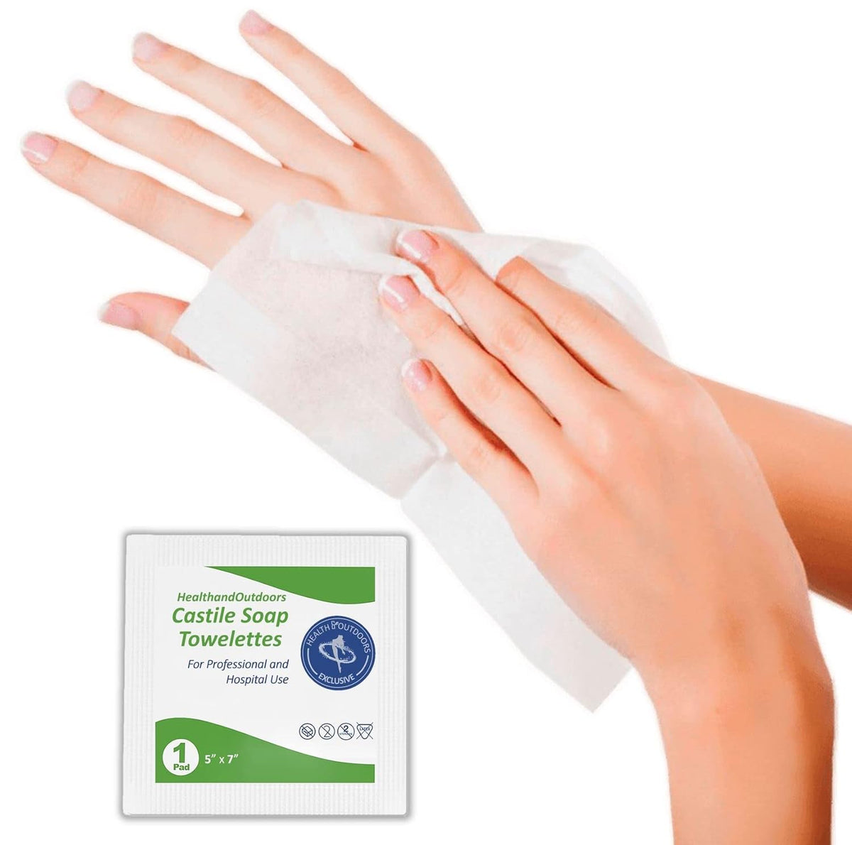 HAO Castile Soap Cleansing Towelettes 125 Count Refreshing Scented Wipes White 125 Count (Pack of