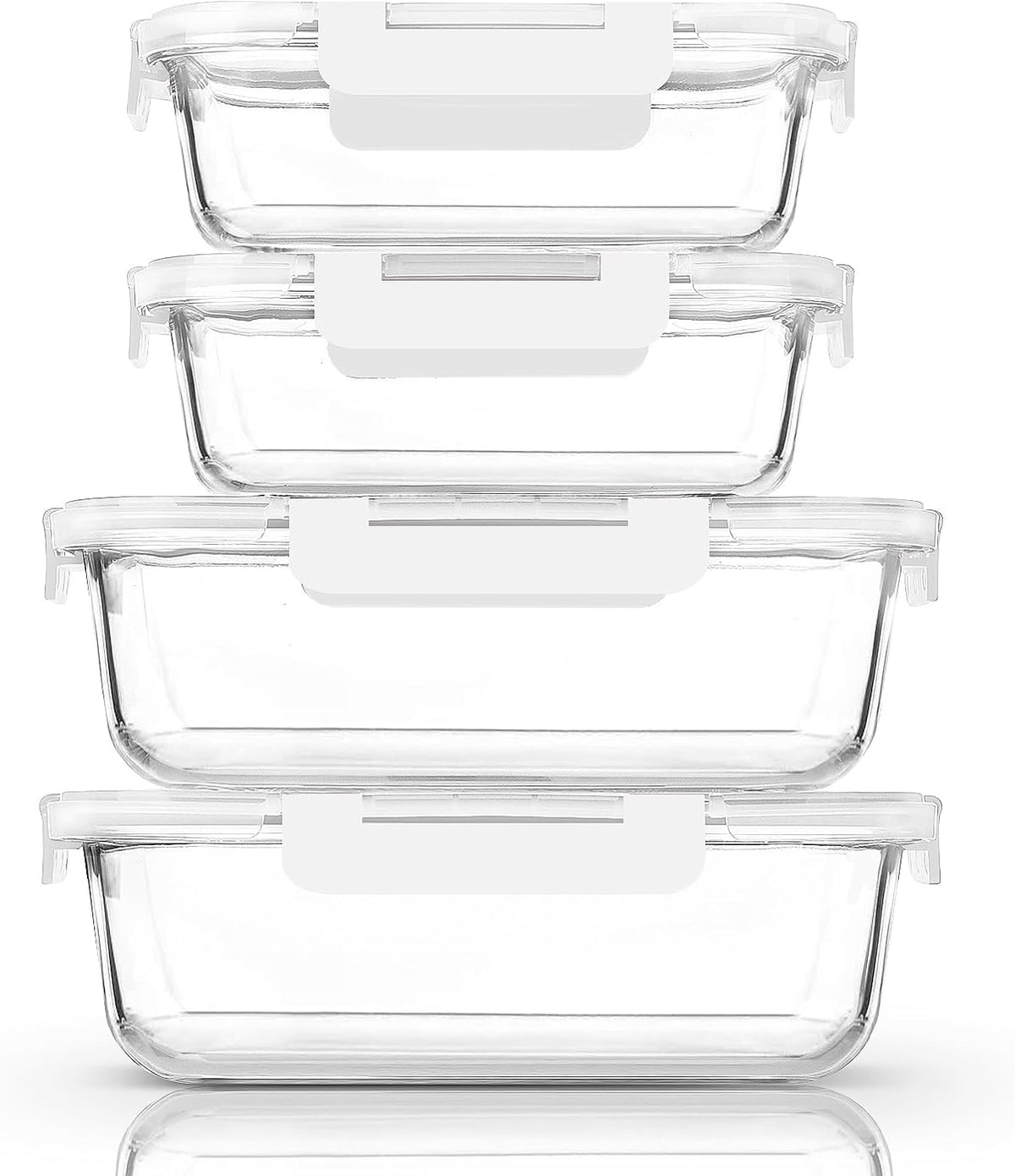 [80 oz & 36 oz]Extra Large Glass Food Storage/Baking Containers Set with Lids, 2 Pack 80 oz(10