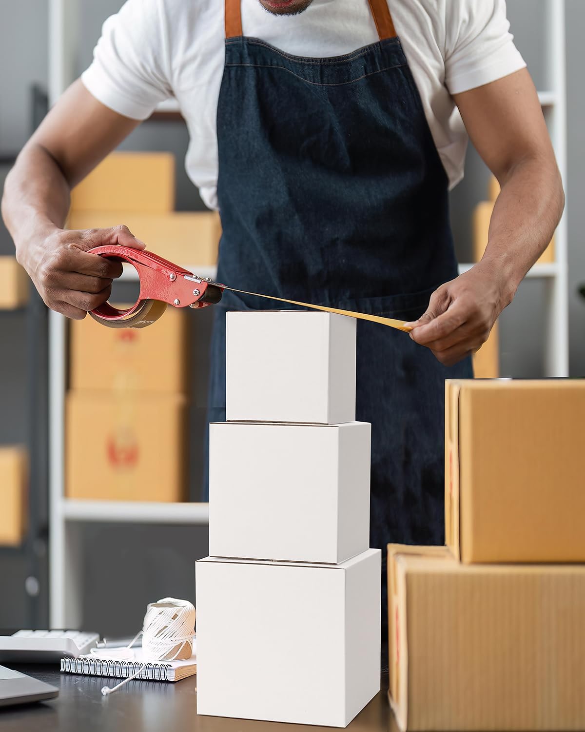 Assorted-Sizes-Shipping-Boxes-45-Pack: 4x4x4 & 5x5x5 & 6x6x6 Small-Shipping-Boxes-Mailers, White