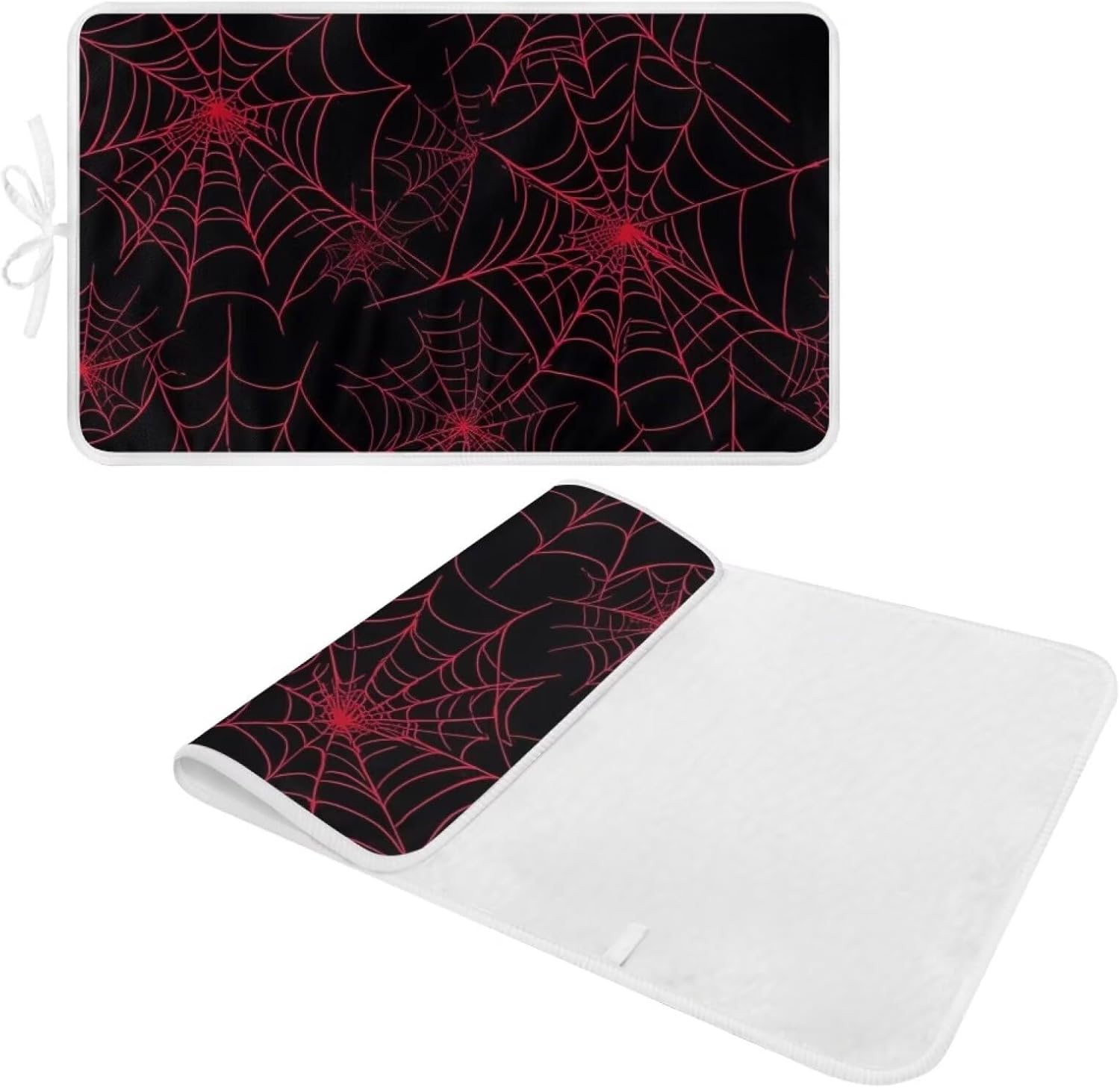 Ironing Mat Red Spider Web Portable Ironing Pad Blanket for Table Top Heat Resistance Foldable