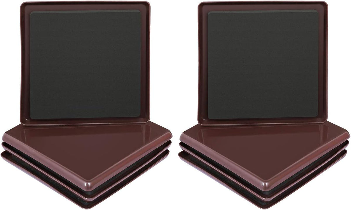Ezprotekt 8 Pack Reusable Large Furniture Movers Sliders for Carpet, 5" Square Furniture Moving