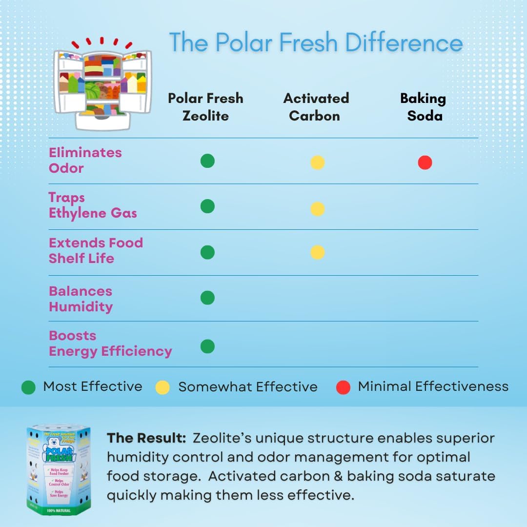 All-in-1 Refrigerator Deodorizer & Produce Saver by Polar Fresh – Fridge Odor Eliminator, Ethylene