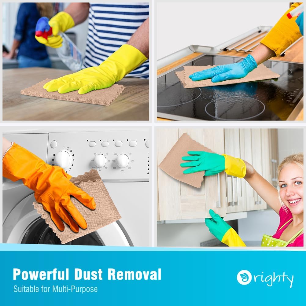 Orighty Microfiber Cleaning Cloth, 24 Pack Highly Absorbent Cleaning Supplies, Reusable Clean Rags