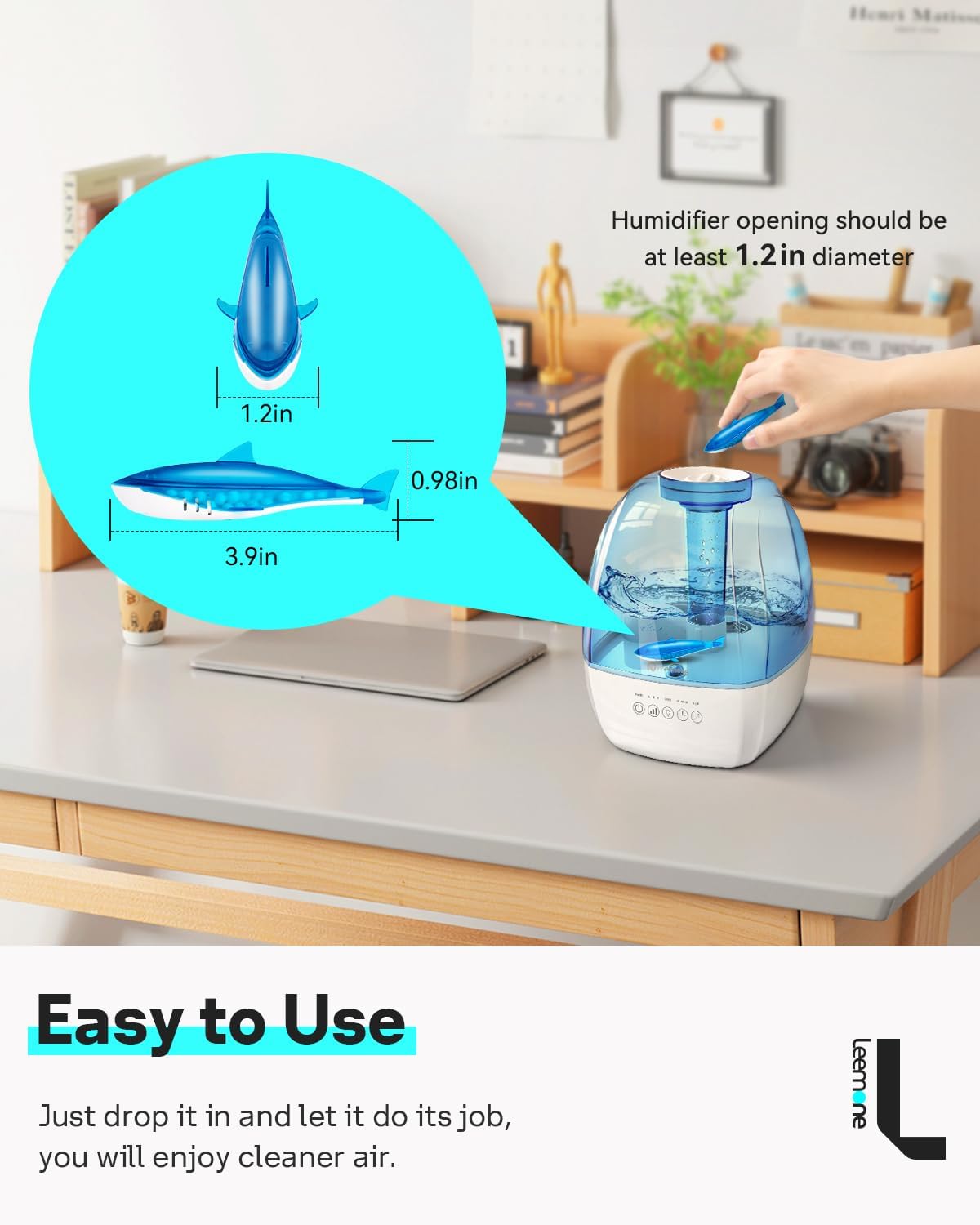 Leemone Humidifier Cleaner Shark, Demineralization Float Shark Compatible with All Humidifier and