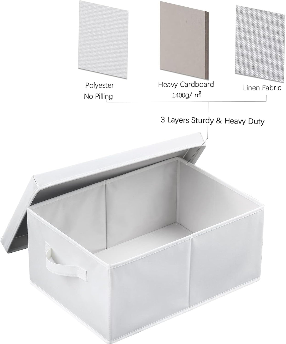 HOONEX Storage Bins with Lids for Organizing, Pack of 2, Storage Boxes with 2 Carrying Handles and