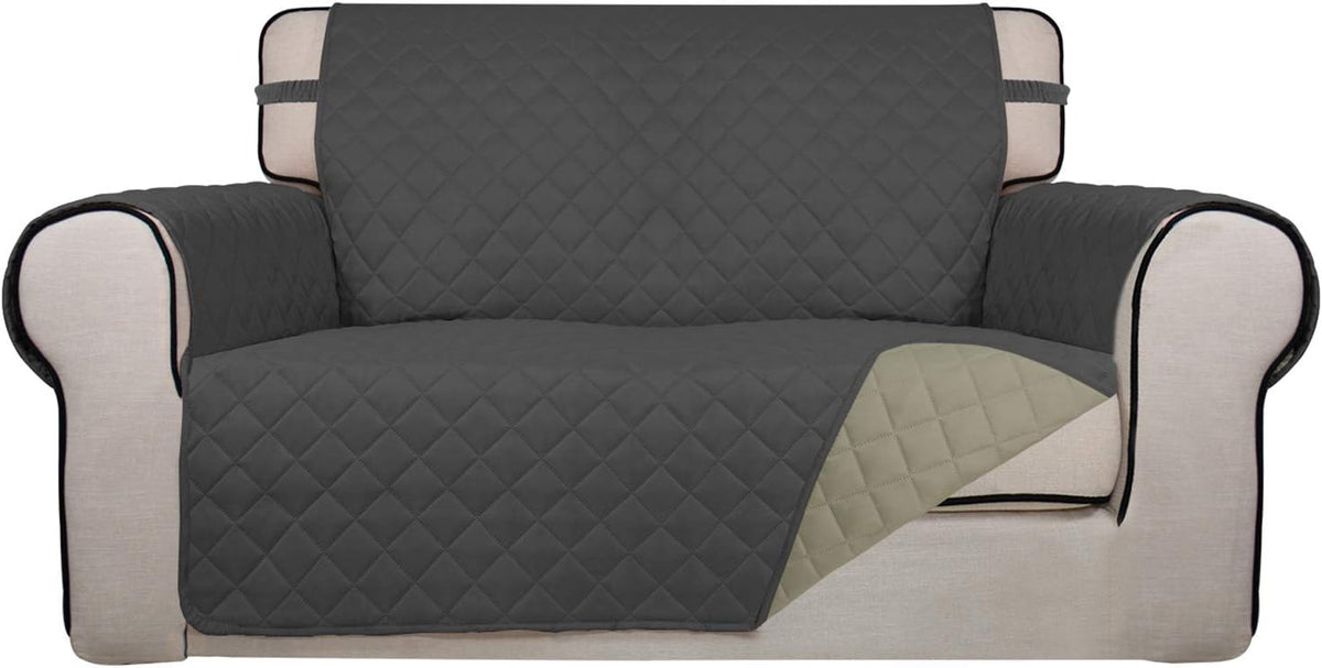 PureFit Reversible Quilted Sofa Cover, Water Resistant Slipcover Furniture Protector, Washable