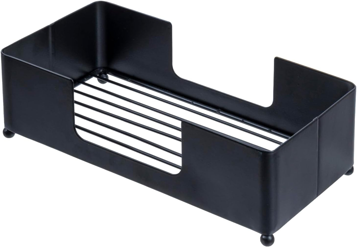 MyGift Modern Matte Black Metal Folded Paper Towel Holder for Commercial & Guest Bathroom, Sink