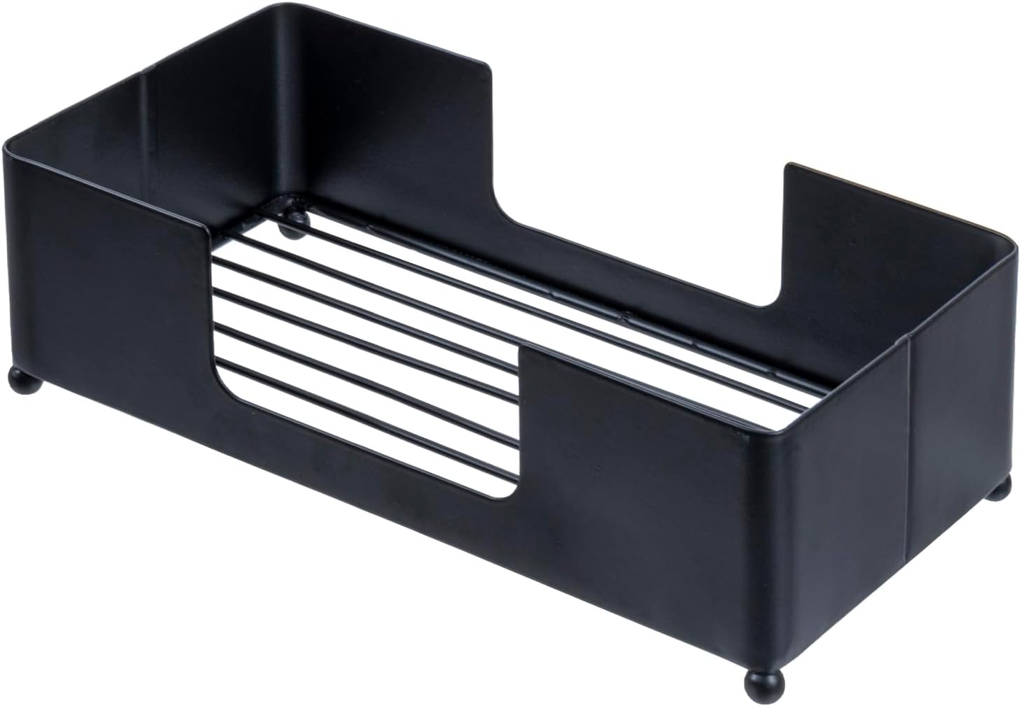 MyGift Modern Matte Black Metal Folded Paper Towel Holder for Commercial & Guest Bathroom, Sink