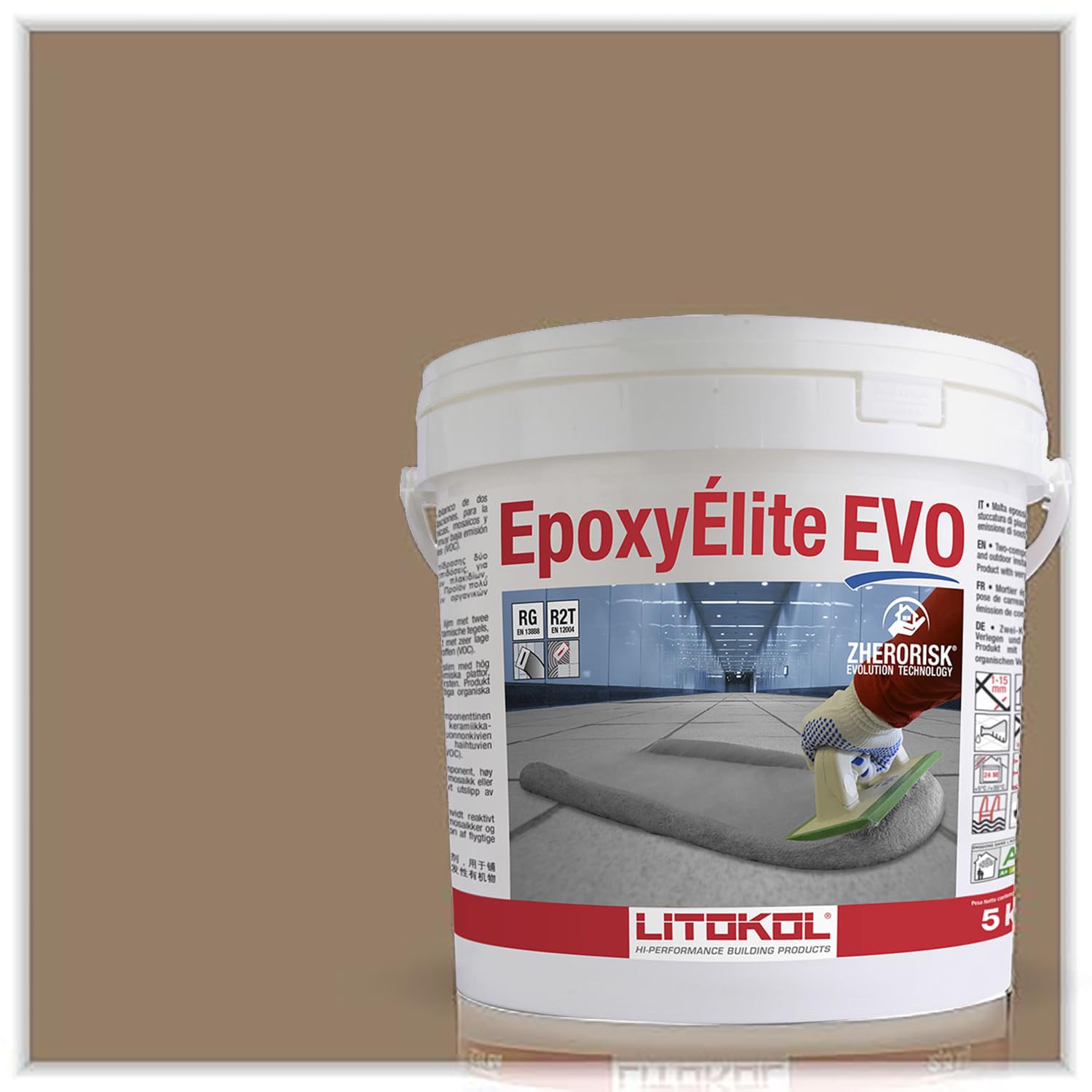 Tile Doctor EpoxyElite EVO 11 lbs./5 kg. Bucket of Litokol Beige 3 Epoxy Tile Grout TMPEEEVO002