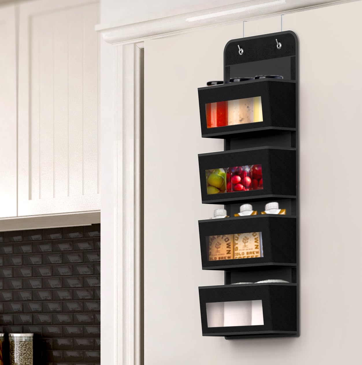 Simple Houseware 4 Clear Window Pocket Over Closet Door Storage Hanging Organizer for Bedroom