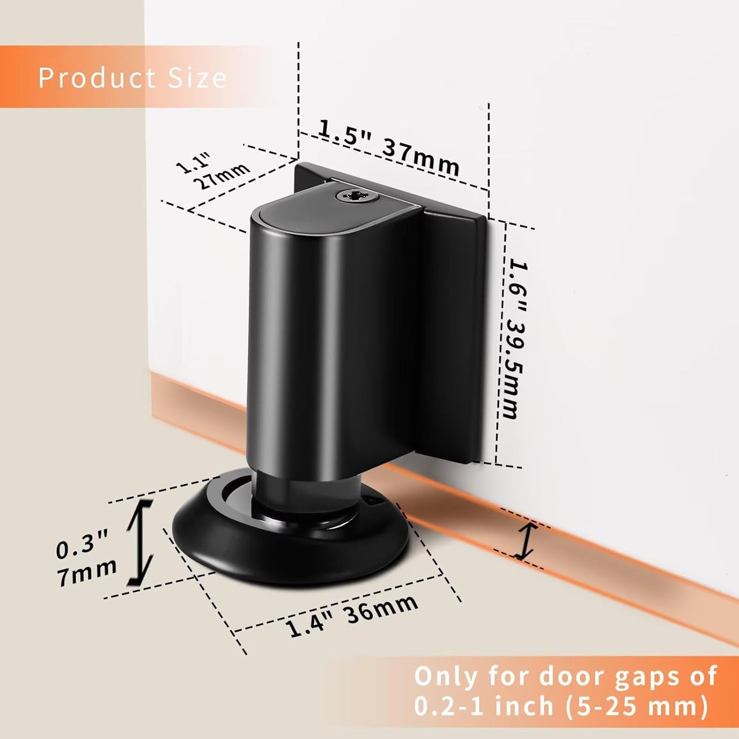 Bak Bo Magnetic Door Stoppers 2 Pack Bottom of Door Holder Keep Door Open No Drilling Magnet Floor