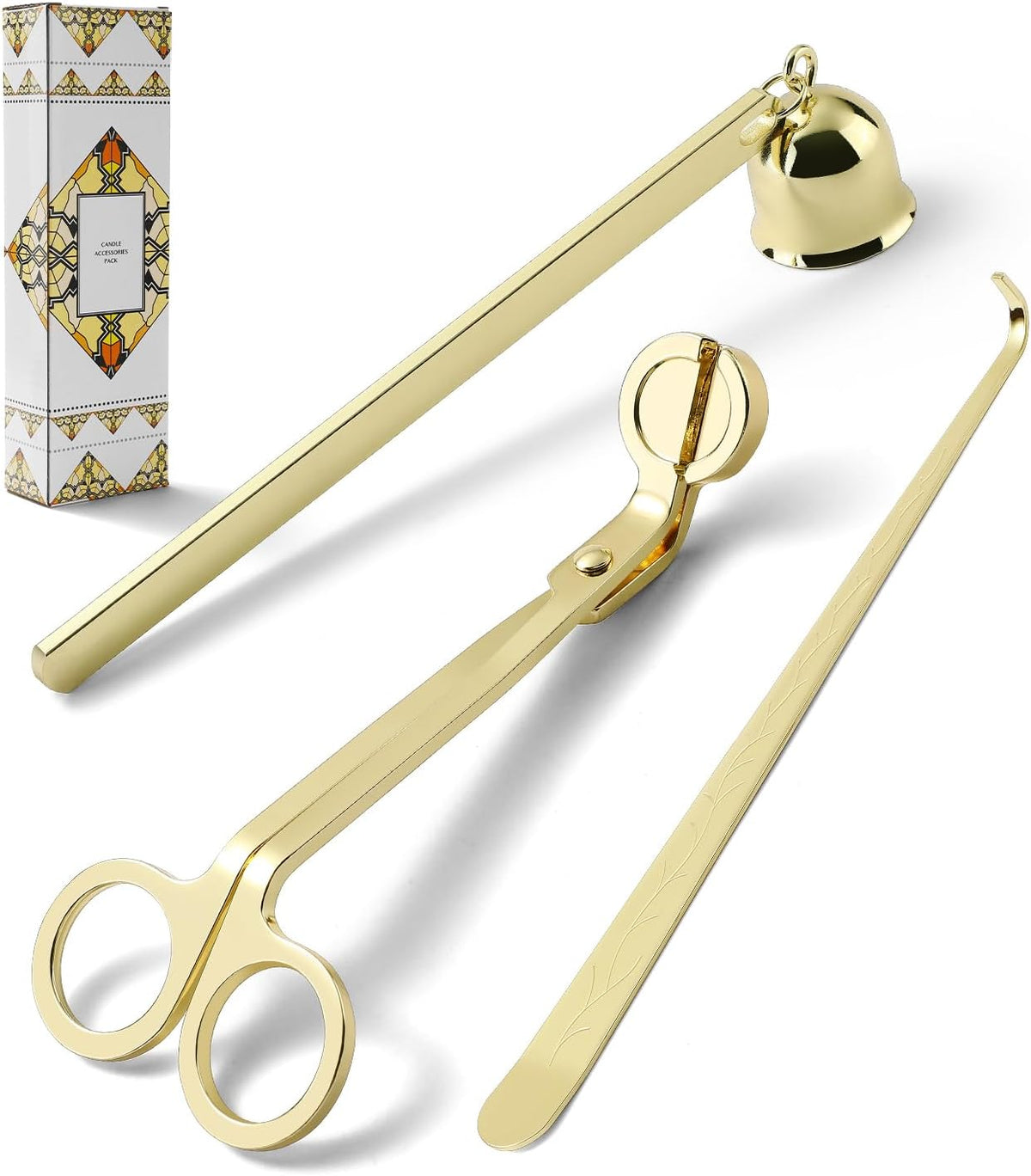PATOISE 3 in 1 Candle Accessory Set, Candle Wick Trimmer Cutter Mini, Candle Snuffer, Candle Wick