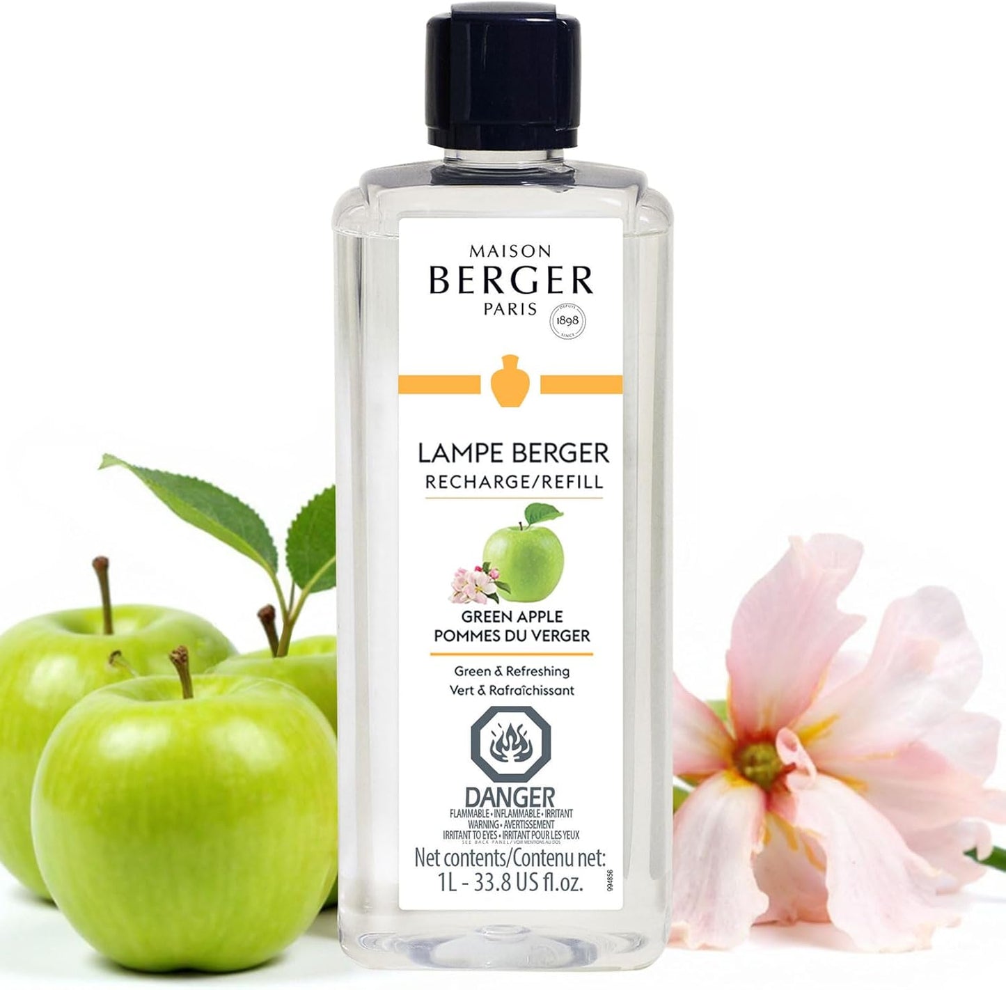 MAISON BERGER - Green Apple - Lampe Berger Fragrance Refill for Home Fragrance Oil Diffuser - Air