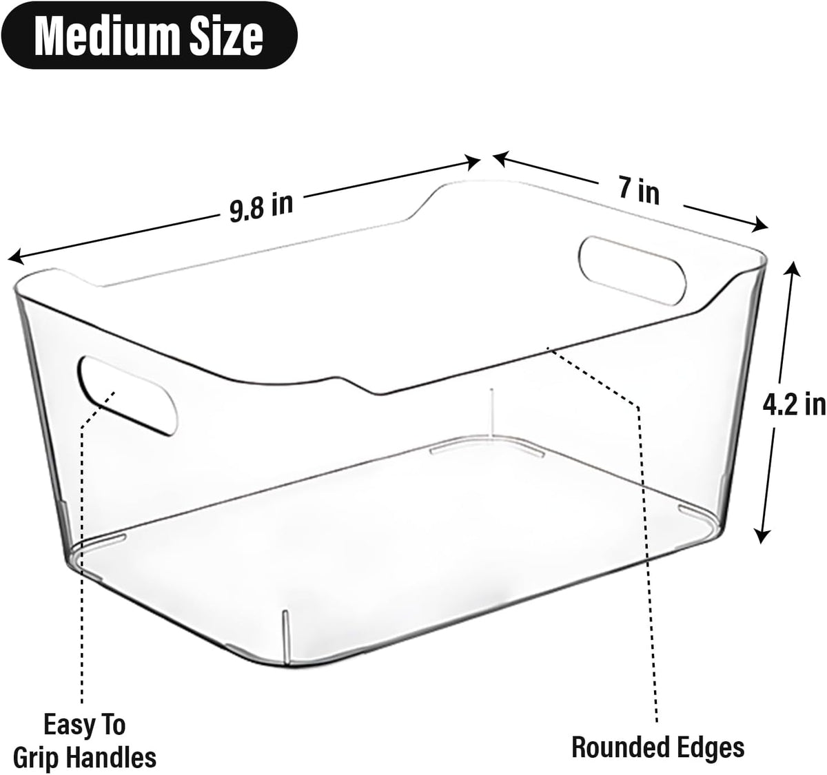 Clear storage organizer bins, Medium Kitchen Cabinet Organizers and Storage Baskets Pantry Fridge