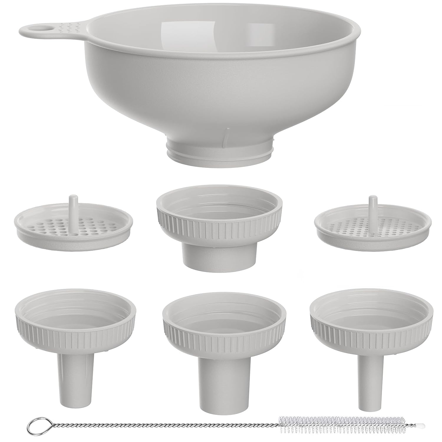 Wide Mouth Kitchen Funnel, Food Grade Plastic Cooking Canning Funnel with 4 Sizes Spouts for