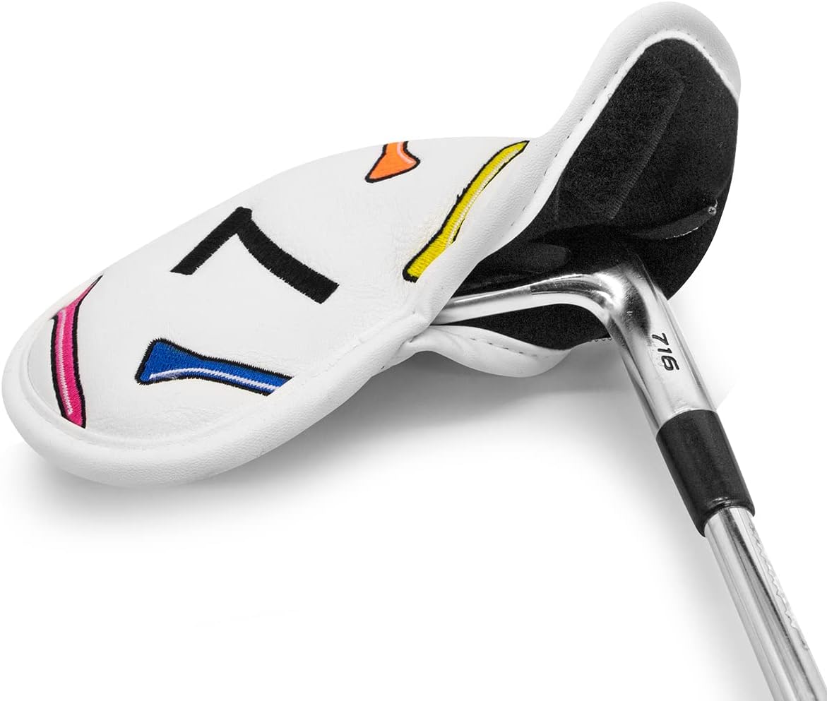 Golf Iron Head Covers 9/10pcs Leather Golf Club Covers for Iron with Magic Tape Fit Most