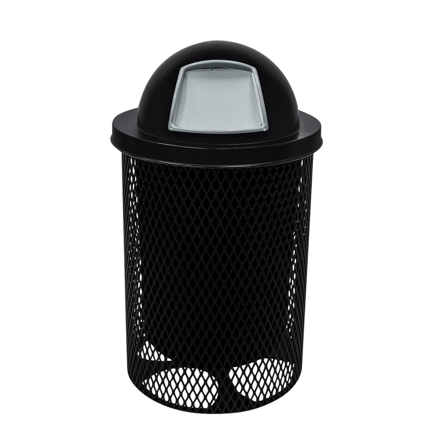 COATEDOUTDOORFURNITURE RDT-BLK Heavy Duty 32 Gallon Round Trash Receptacle, Liner Included, Black