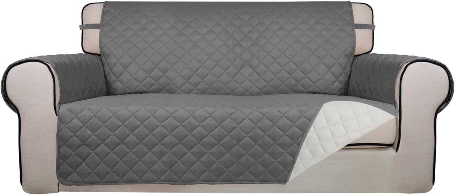 PureFit Reversible Quilted Sofa Cover, Water Resistant Slipcover Furniture Protector, Washable