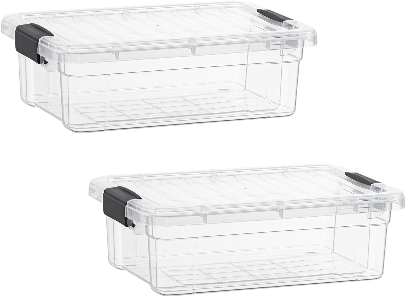 Superio Clear Storage Boxes with Lids, 4.5 Quart Plastic Container Bins for Organizing, Stackable