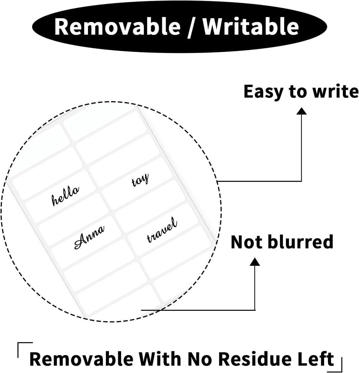 Blank Removable Labels, 1x3 Inch White Freezer Labels for Food Containers, Freezer Label to Write
