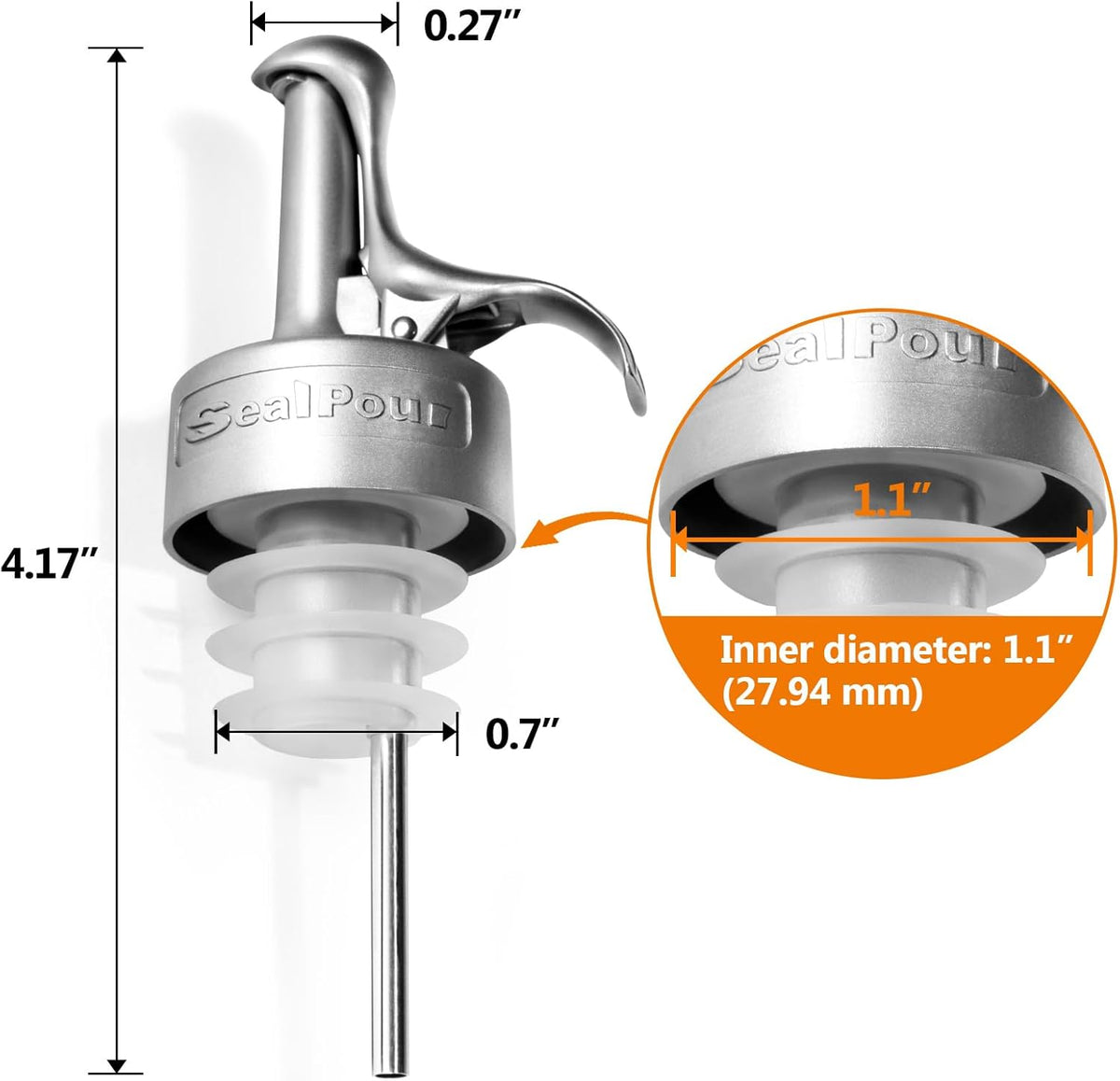 Oil Pour Spout, Olive Oil Spouts, Dispenser Pour Spouts for Bottles, Plastic-free, Leak Proof
