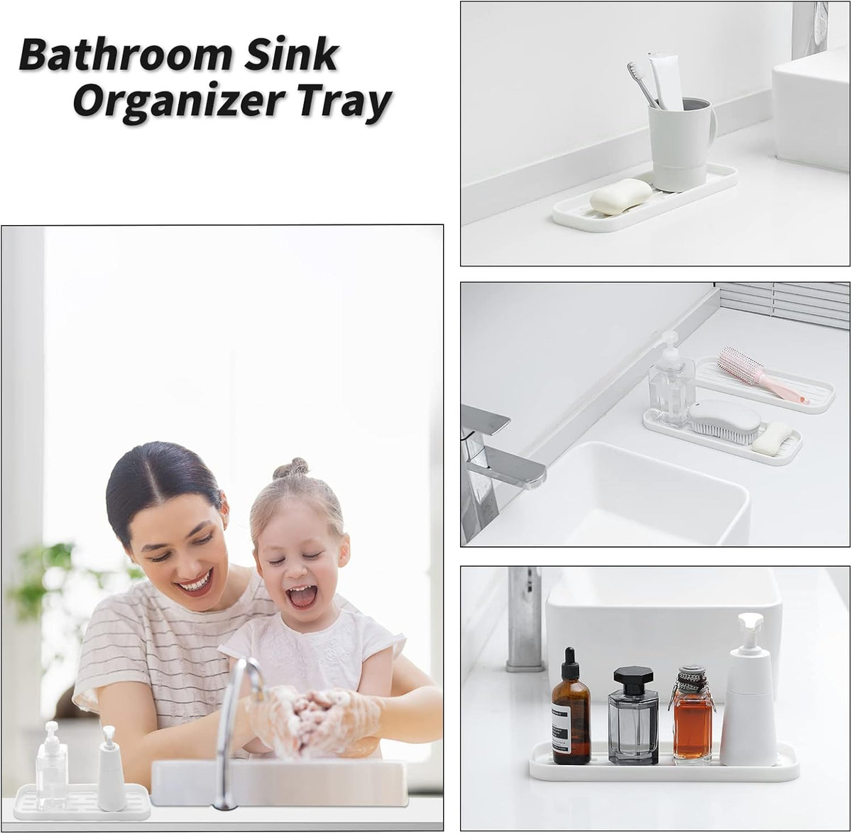 Silicone Kitchen Sink Organizer Tray for Multiple Usage,Eco-Friendly Sponges Holder for Kitchen