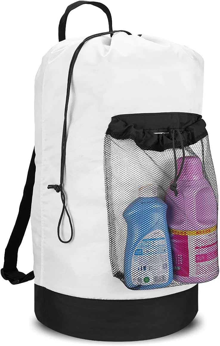 Dalykate Backpack Laundry Bag, Laundry Backpack with Shoulder Straps and Mesh Pocket Durable Nylon
