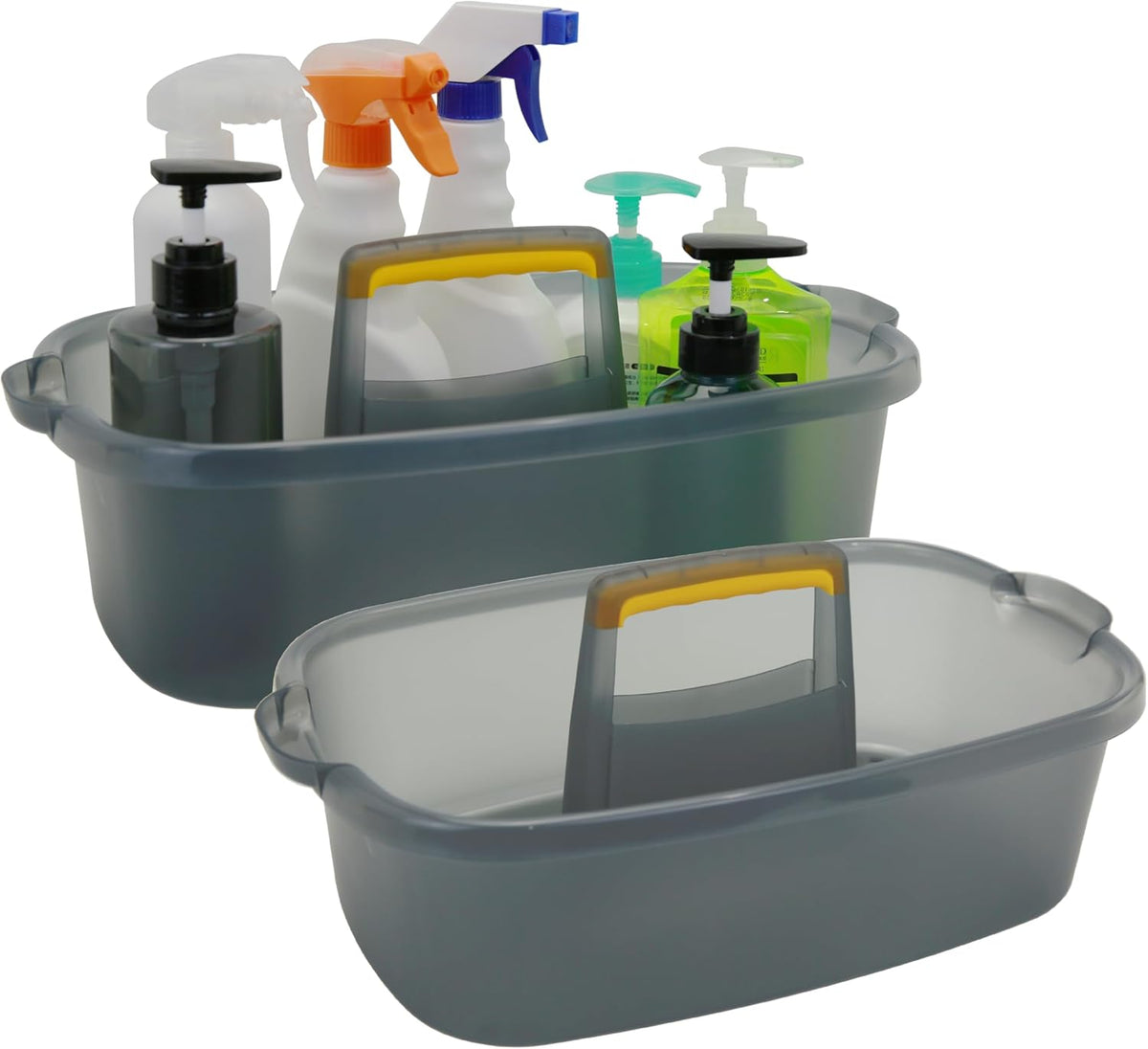 Cleaning Caddy Organizer with Handle, Storage Basket/Totes Portable for Bathroom Supplies, Cleaning