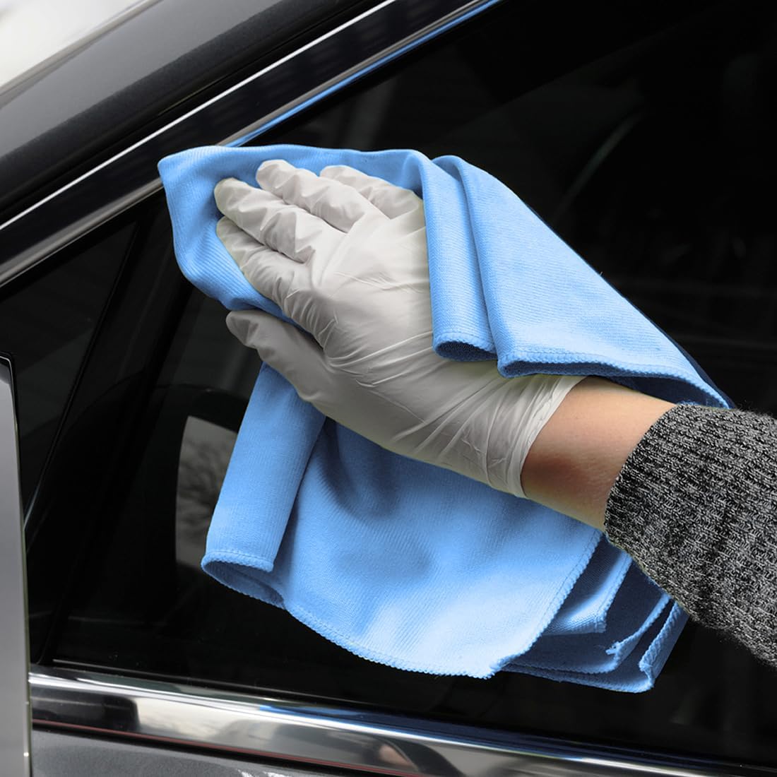 Mr. Lustre Microfiber Glass Cleaning Towels for Cars – 16 x 16 in, Ultra-Fine, Streak-Free
