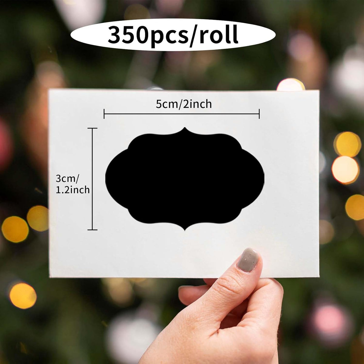 350 PCS Gift Tags Stickers Name Labels Stickers,2" x 1.2" Fancy Shape Stickers Self-Adhesive