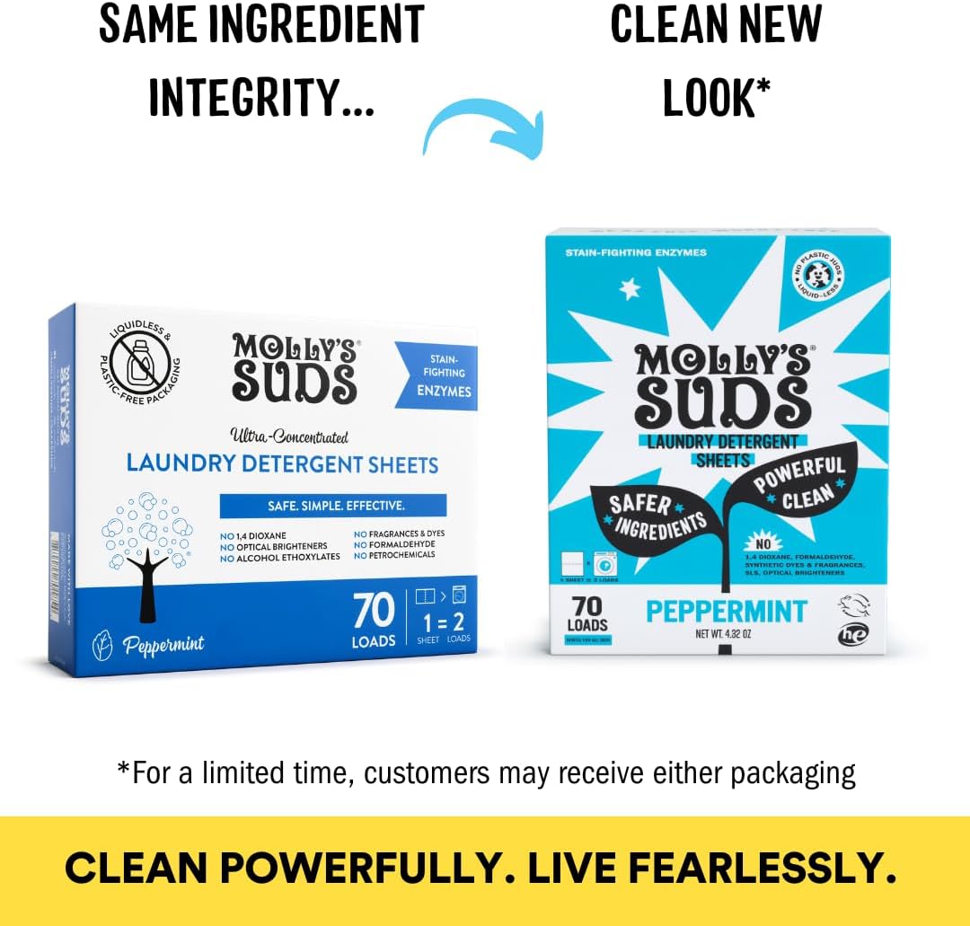 Molly’s Suds Laundry Detergent Sheets | Gentle on Sensitive Skin, Powerful Bio-Based Enzymes